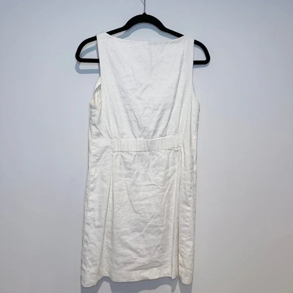 THEORY Linen Blend‎ Sleeveless Shift Dress White Size 6 - Picture 7 of 8